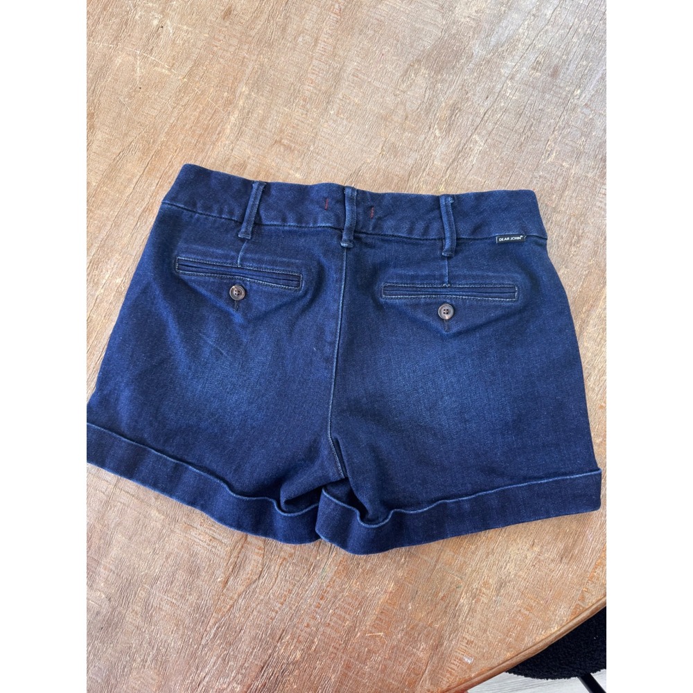 Dear John Classic Dark Wash Denim Cuffed Chino Shorts Size 28 - Picture 2 of 8